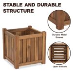 Acacia Wood Planter Box, 14 Inch for Garden