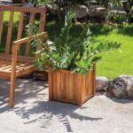 Acacia Wood Planter Box, 14 Inch for Garden