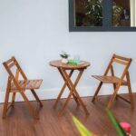 Acacia Wooden Folding Chairs Set for Patio & Garden