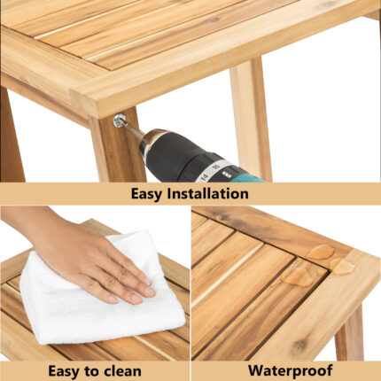 Double Adirondack Side Table Weather-Resistant for Outdoors