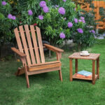Double Adirondack Side Table Weather-Resistant for Outdoors