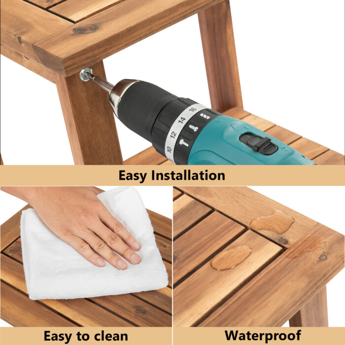 Double Adirondack Side Table Weather-Resistant for Outdoors