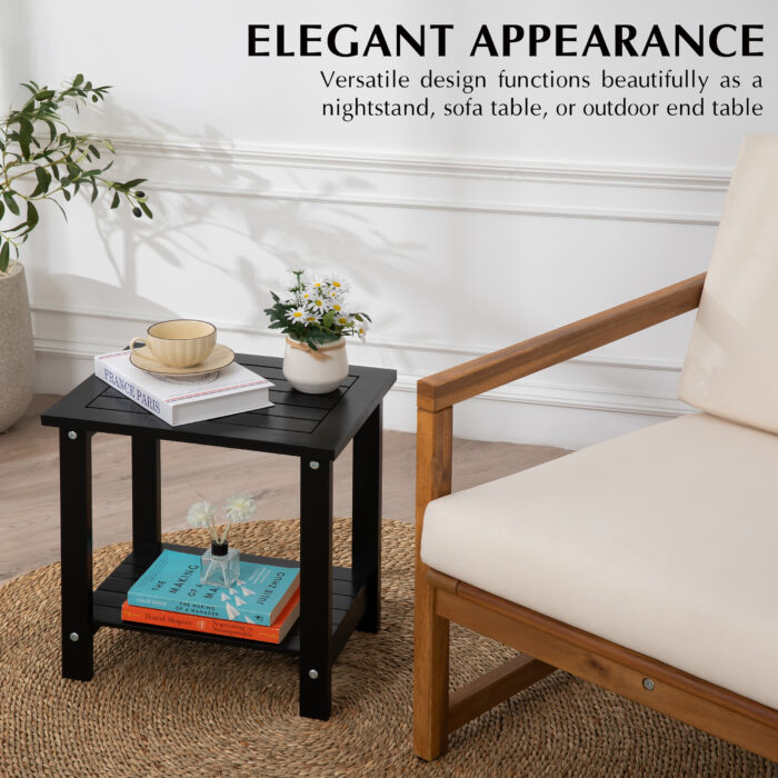 Double Adirondack Side Table Weather-Resistant for Outdoors