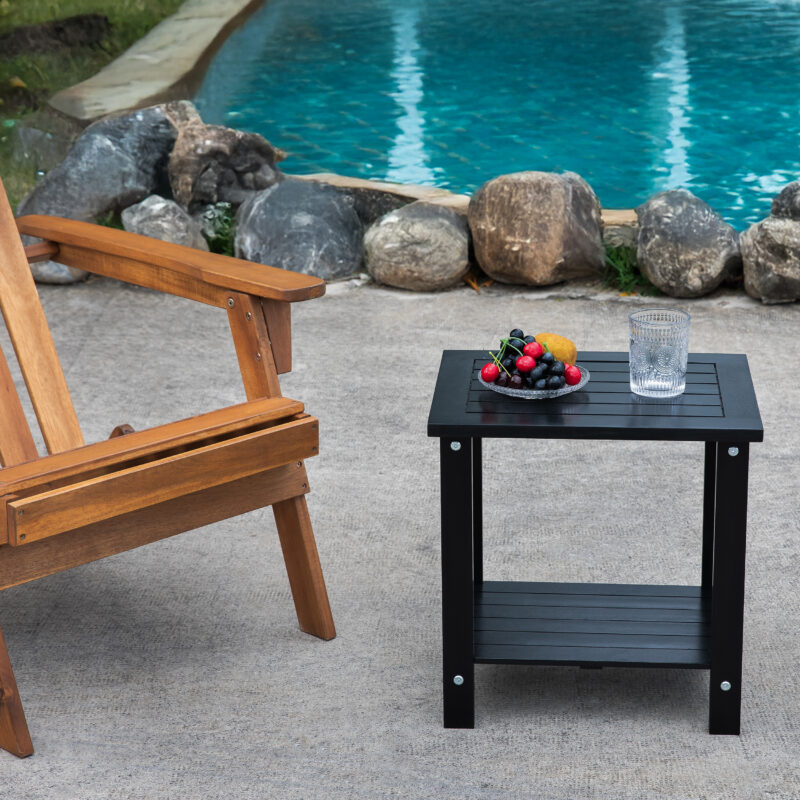 Double Adirondack Side Table Weather-Resistant for Outdoors