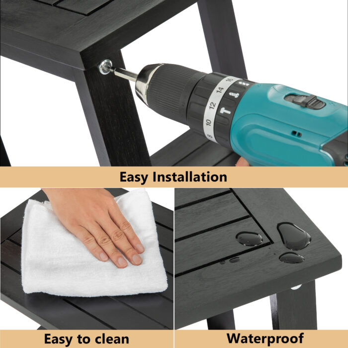 Double Adirondack Side Table Weather-Resistant for Outdoors