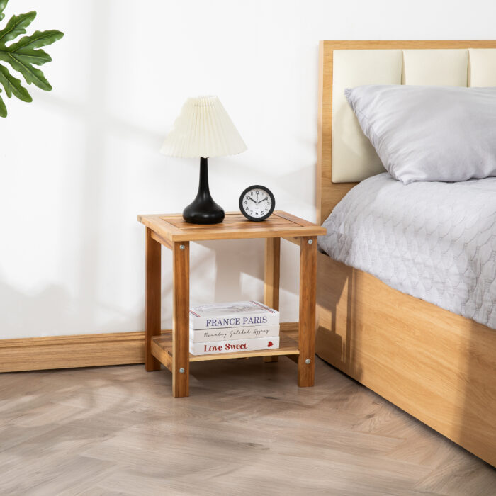 Double Adirondack Side Table Weather-Resistant for Outdoors