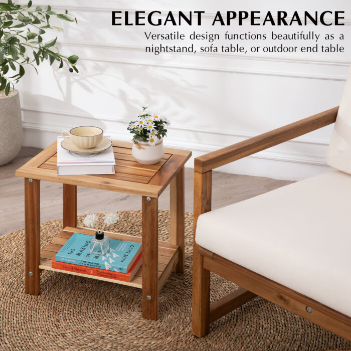 Double Adirondack Side Table Weather-Resistant for Outdoors