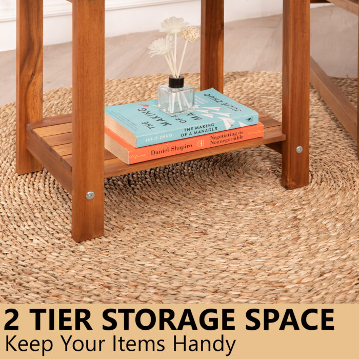 Double Adirondack Side Table Weather-Resistant for Outdoors