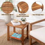 Double Adirondack Side Table Weather-Resistant for Outdoors
