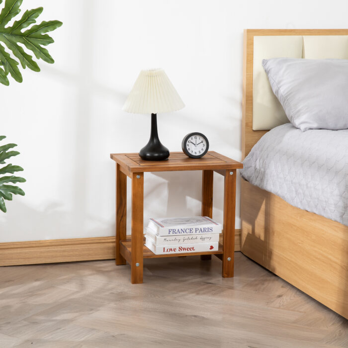 Double Adirondack Side Table Weather-Resistant for Outdoors