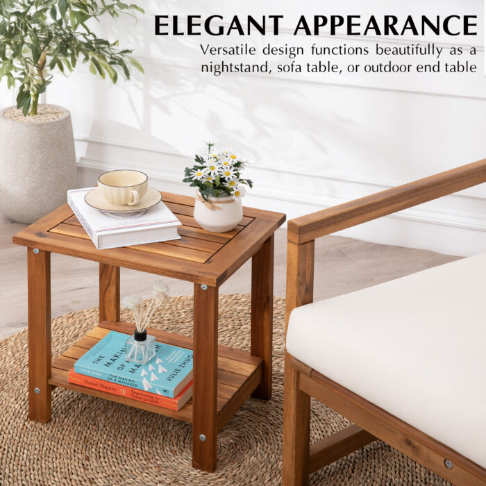 Double Adirondack Side Table Weather-Resistant for Outdoors