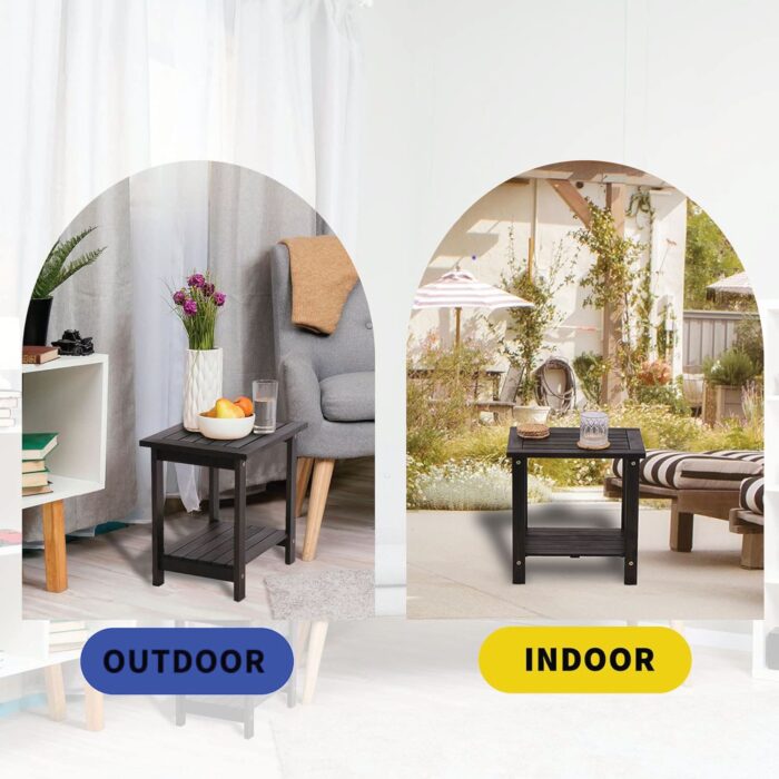 Double Adirondack Side Table Weather-Resistant for Outdoors