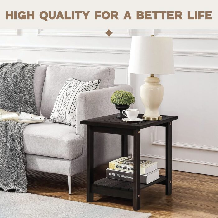 Double Adirondack Side Table Weather-Resistant for Outdoors