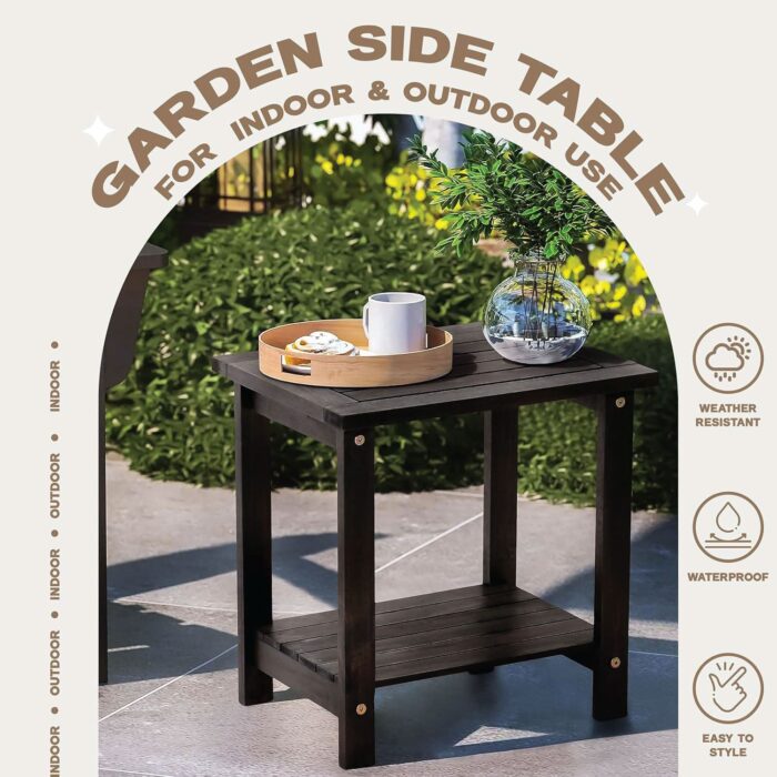 Double Adirondack Side Table Weather-Resistant for Outdoors