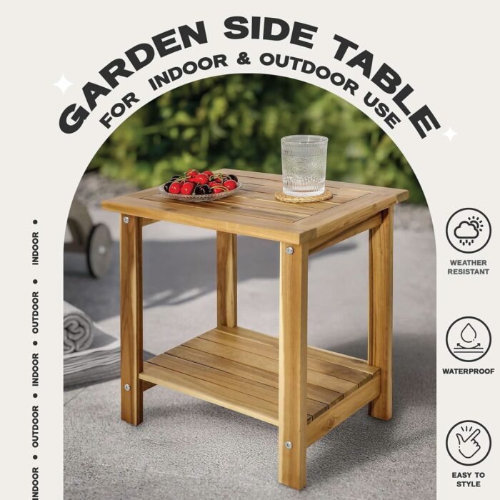 Double Adirondack Side Table Weather-Resistant for Outdoors