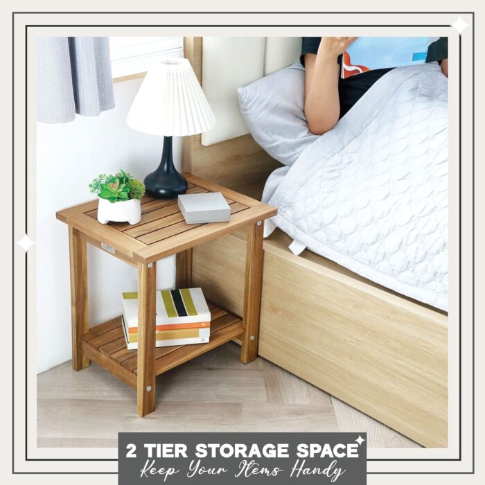 Double Adirondack Side Table Weather-Resistant for Outdoors
