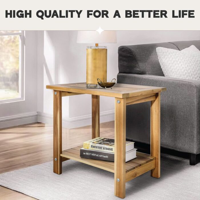 Double Adirondack Side Table Weather-Resistant for Outdoors