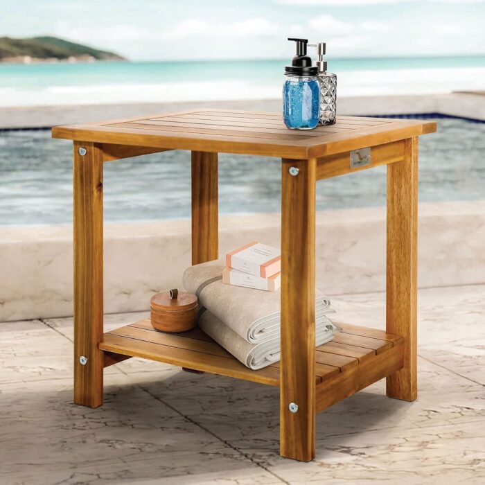 Double Adirondack Side Table Weather-Resistant for Outdoors
