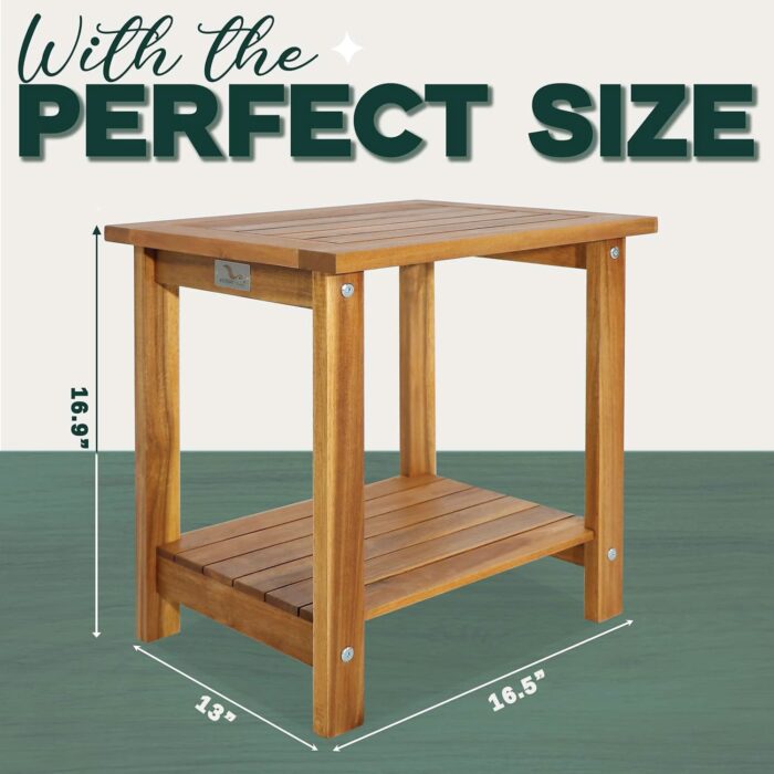 Double Adirondack Side Table Weather-Resistant for Outdoors