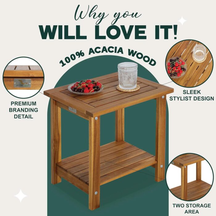 Double Adirondack Side Table Weather-Resistant for Outdoors