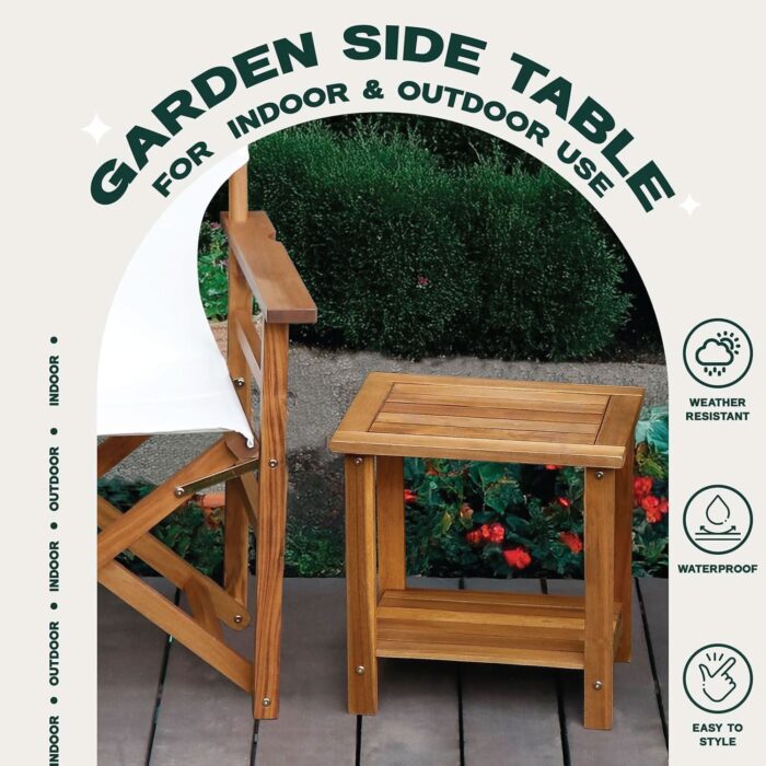 Double Adirondack Side Table Weather-Resistant for Outdoors