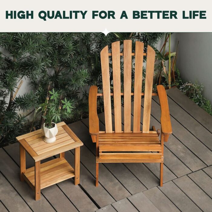 Double Adirondack Side Table Weather-Resistant for Outdoors