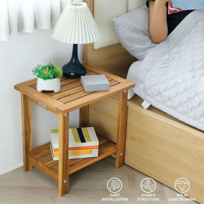 Double Adirondack Side Table Weather-Resistant for Outdoors