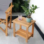 Double Adirondack Side Table Weather-Resistant for Outdoors