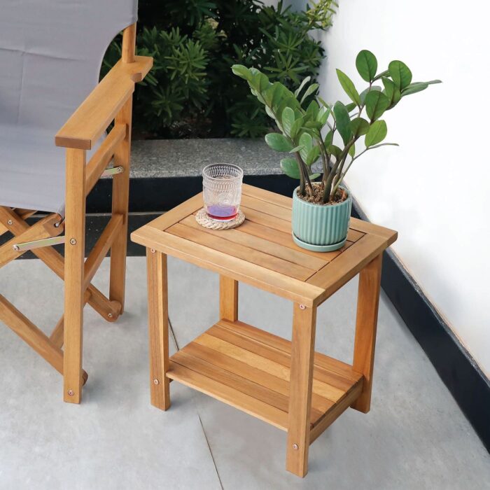 Double Adirondack Side Table Weather-Resistant for Outdoors
