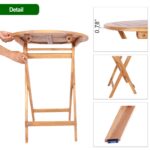 Foldable Acacia Wood Round Table Waterproof for Outdoors