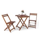 Folding Acacia Wood Bistro Set Outdoor Table and Chairs