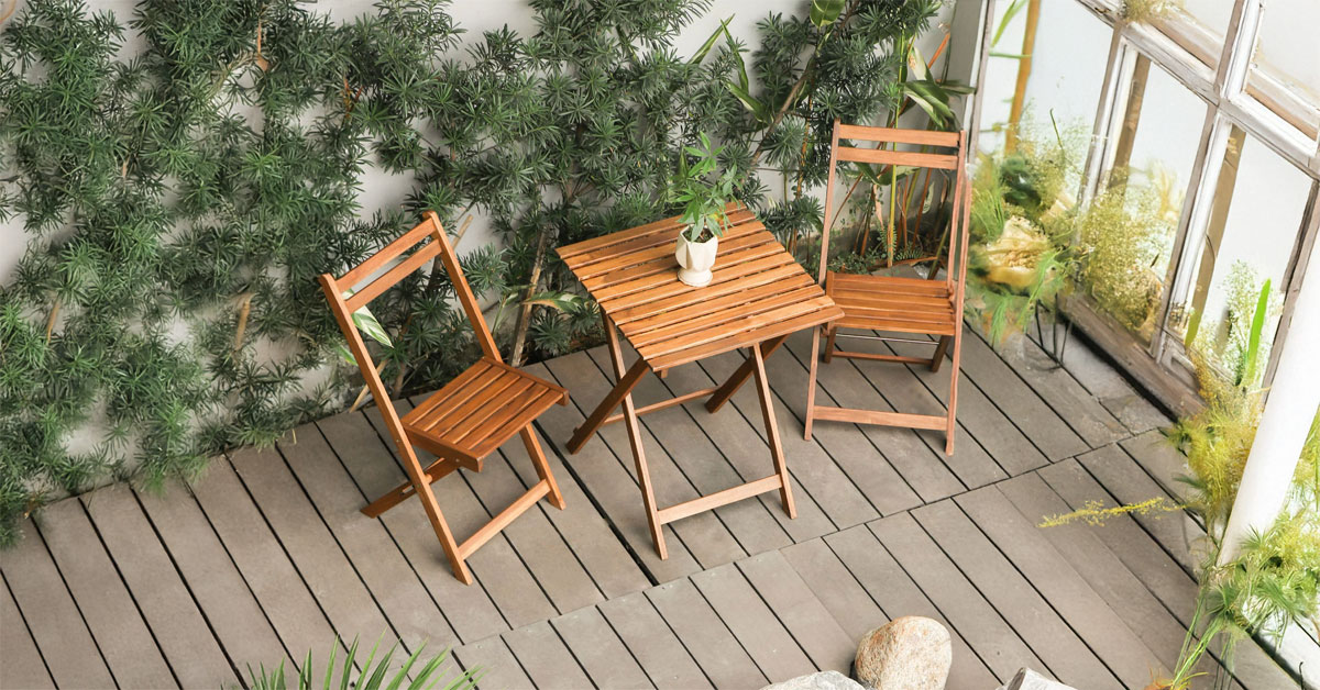 Folding Acacia Wood Bistro Set Outdoor Table and Chairs