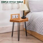 Hexagon Side Table Natural Wood for Living Room