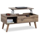 Lift-Top Coffee Table with Hidden Storage for Living Room