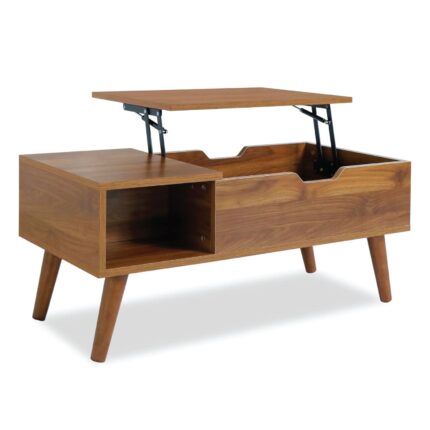 Lift-Top Coffee Table with Hidden Storage for Living Room