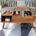 Lift-Top Coffee Table with Hidden Storage for Living Room