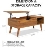 Lift-Top Coffee Table with Hidden Storage for Living Room