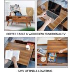 Lift-Top Coffee Table with Hidden Storage for Living Room