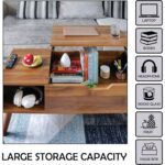 Lift-Top Coffee Table with Hidden Storage for Living Room