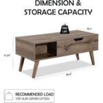 Lift-Top Coffee Table with Hidden Storage for Living Room