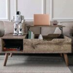 Lift-Top Coffee Table with Hidden Storage for Living Room