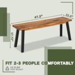 Solid Acacia Wood Bench for Entryway & Living Room
