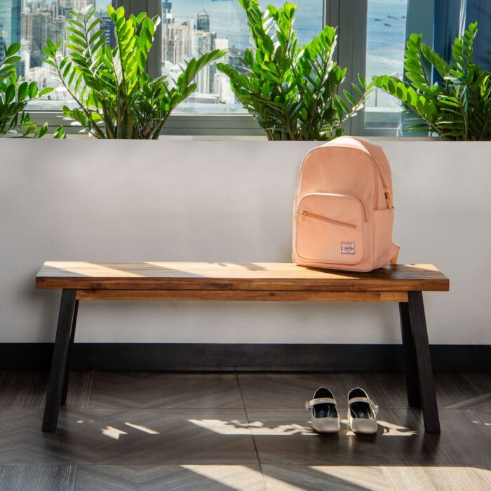 Solid Acacia Wood Bench for Entryway & Living Room