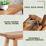Solid Acacia Wood Bench for Entryway & Living Room