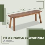 Solid Acacia Wood Bench for Entryway & Living Room