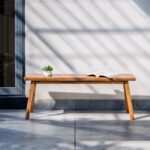 Solid Acacia Wood Bench for Entryway & Living Room