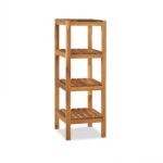 Tier Acacia Wood Corner Shelf Wall Mounted for Home