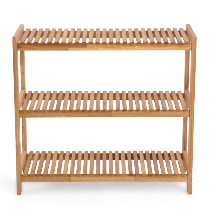Tier Acacia Wood Shoe Rack Stackable Storage Shelf