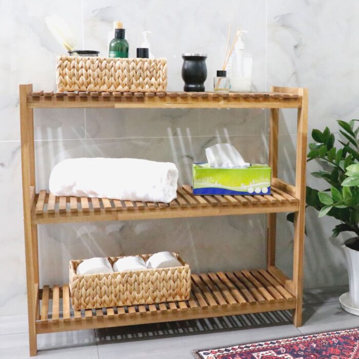 Tier Acacia Wood Shoe Rack Stackable Storage Shelf