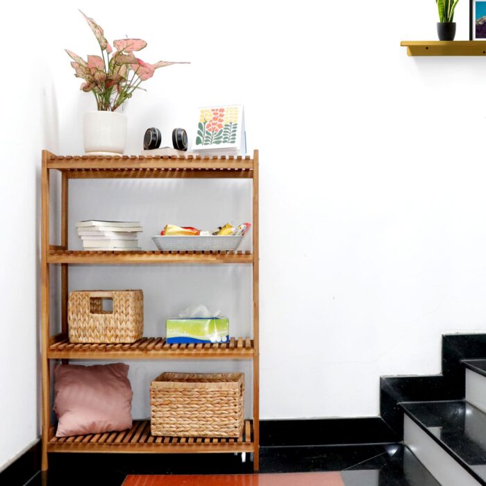 Tier Acacia Wood Shoe Rack Stackable Storage Shelf